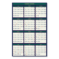 Recycled Four Seasons Reversible Business-academic Wall Calendar, 24 X 37, 2020-2021