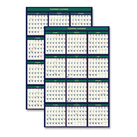 Recycled Four Seasons Reversible Business-academic Wall Calendar, 24 X 37, 2020-2021