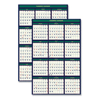 Recycled Four Seasons Reversible Business-academic Calendar, 24 X 37, 2020-2021