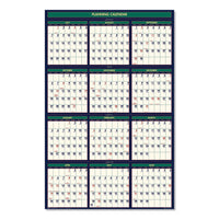 Recycled Four Seasons Reversible Business-academic Calendar, 24 X 37, 2020-2021