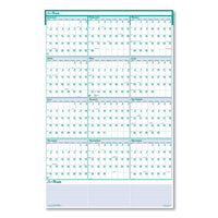 Recycled Express Track Reversible-erasable Yearly Wall Calendar, 24 X 37, 2021