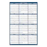 Recycled Poster Style Reversible-erasable Yearly Wall Calendar, 24 X 37, 2021