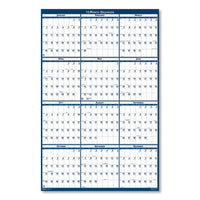 100% Recycled Yearly Reversible Wall Calendar Non-laminated, 24 X 37, 2021