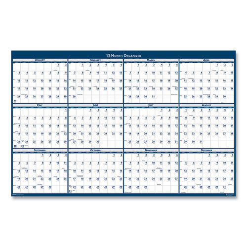 100% Recycled Yearly Reversible Wall Calendar Non-laminated, 24 X 37, 2021