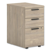 10500 Series Mobile Pedestal File, Left/right, 3-drawers: Box/box/file, Legal/letter, Kingswood Walnut, 15.75" X 22.75" X 28"
