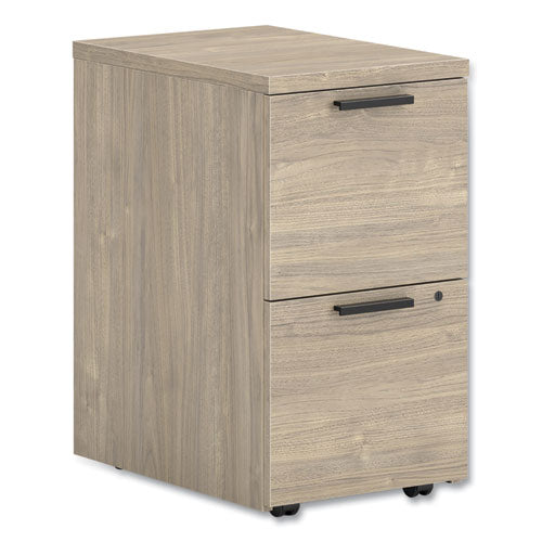 10500 Series Mobile Pedestal File, Left/right, 2-drawers: File/file, Legal/letter, Kingswood Walnut, 15.75" X 22.75" X 28"