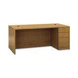 10500 Series "l" Single Pedestal Desk, Right Full-height Ped, 72w X 36d X 29.5h, Harvest