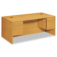 10500 Series 3-4 Height Double Pedestal Desk, 72w X 36d X 29.5h, Harvest