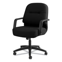 Pillow-soft 2090 Series Managerial Mid-back Swivel-tilt Chair, Supports Up To 300 Lbs., Black Seat-black Back, Black Base