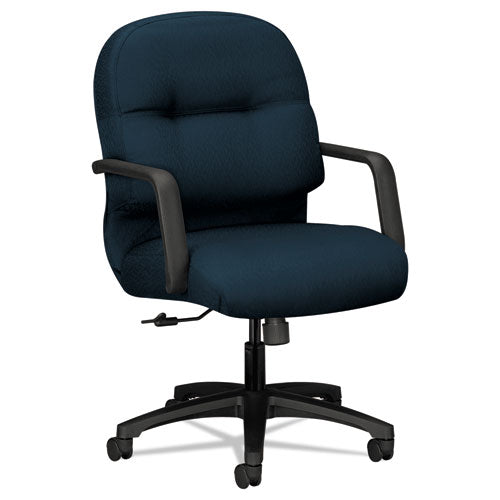 Pillow-soft 2090 Series Managerial Mid-back Swivel-tilt Chair, Supports Up To 300 Lb, Navy Seat-back, Black Base