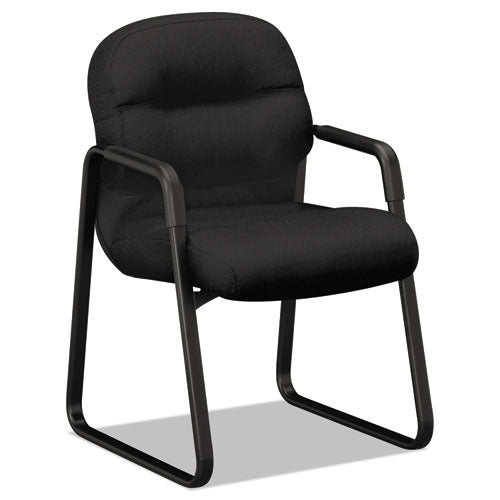 Pillow-soft 2090 Series Guest Arm Chair, 23.25" X 28" X 36", Black Seat-black Back, Black Base