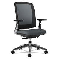 Lota Series Mesh Mid-back Work Chair, Supports Up To 250 Lb, 17.13" To 21.13" Seat Height, Charcoal Seat-back, Black Base