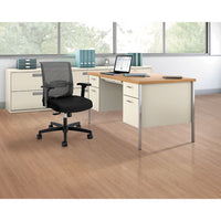 34000 Series Double Pedestal Desk, 60w X 30d X 29.5h, Harvest-putty