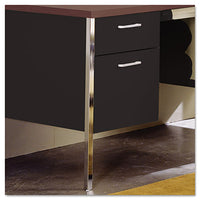 34000 Series Double Pedestal Desk, 60" X 30" X 29.5", Mahogany-charcoal