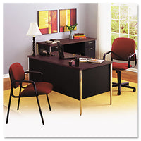 34000 Series Double Pedestal Desk, 60" X 30" X 29.5", Mahogany-charcoal