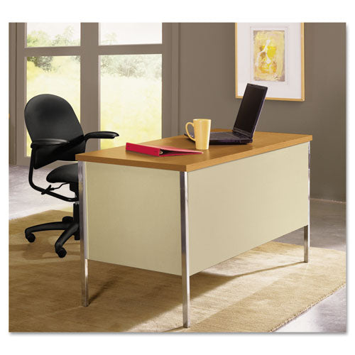 34000 Series Double Pedestal Desk, 60" X 30" X 29.5", Mahogany-charcoal