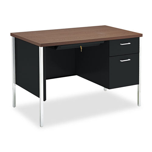 34000 Series Right Pedestal Desk, 66" X 30" X 29.5", Mahogany-charcoal