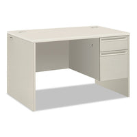 38000 Series Single Pedestal Desk, Right, 48w X 30d X 30h, Silver Mesh-light Gray