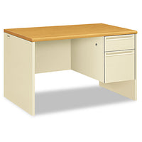 38000 Series Right Pedestal Desk, 48w X 30d X 29.5h, Harvest-putty