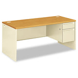 38000 Series Single Pedestal Desk, Right, 72w X 36d X 30h, Silver Mesh-light Gray