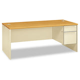 38000 Series Right Pedestal Desk, 72w X 36d X 29.5h, Harvest-putty