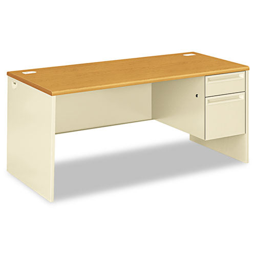 38000 Series Left Pedestal Desk, 72" X 36" X 29.5", Light Gray