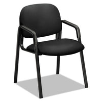 Solutions Seating 4000 Series Leg Base Guest Chair, 23.5" X 24.5" X 32", Black Seat, Black Back, Black Base