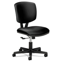 Volt Series Leather Task Chair, Supports Up To 250 Lbs., Black Seat-black Back, Black Base