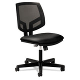 Volt Series Mesh Back Leather Task Chair With Synchro-tilt, Supports Up To 250 Lbs., Black Seat-black Back, Black Base