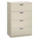 600 Series Four-drawer Lateral File, 36w X 18d X 52.5h, Light Gray
