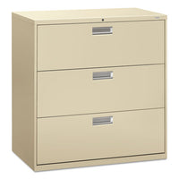 600 Series Three-drawer Lateral File, 42w X 18d X 39.13h, Putty