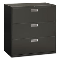 600 Series Three-drawer Lateral File, 42w X 18d X 39.13h, Charcoal