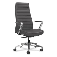 Cofi Executive High Back Chair, Supports Up To 300 Lb, 15.5 To 20.5 Seat Height, Graphite Seat/back, Polished Aluminum Base
