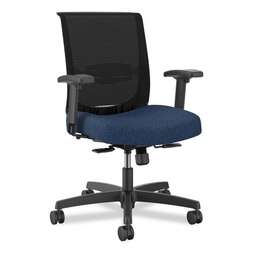 Convergence Mid-back Task Chair, Up To 275lb, 16.5" To 21" Seat Ht, Navy Seat, Black Back/frame, Ships In 7-10 Bus Days