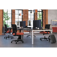 Convergence Mid-back Task Chair With Syncho-tilt Control With Seat Slide, Supports Up To 275 Lbs, Red Seat, Black Back-base