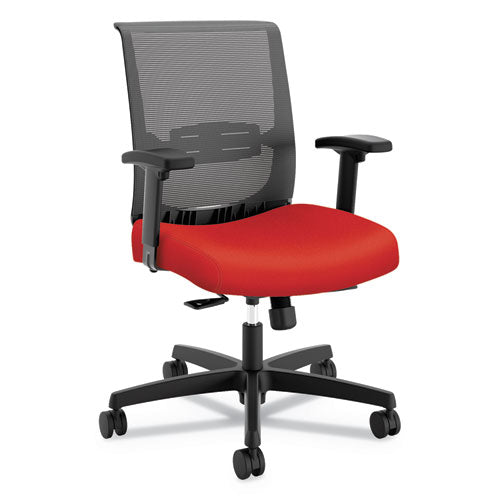 Convergence Mid-back Task Chair With Syncho-tilt Control With Seat Slide, Supports Up To 275 Lbs, Red Seat, Black Back-base