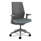 Cipher Mesh Back Task Chair, Supports 300 Lb, 15" To 20" Seat Height, Basalt Seat, Charcoal Back, Charcoal Base