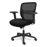 Gateway Mid-back Task Chair With Adjustable Arms, Supports Up To 250 Lbs, Black Seat, Black Back, Black Base