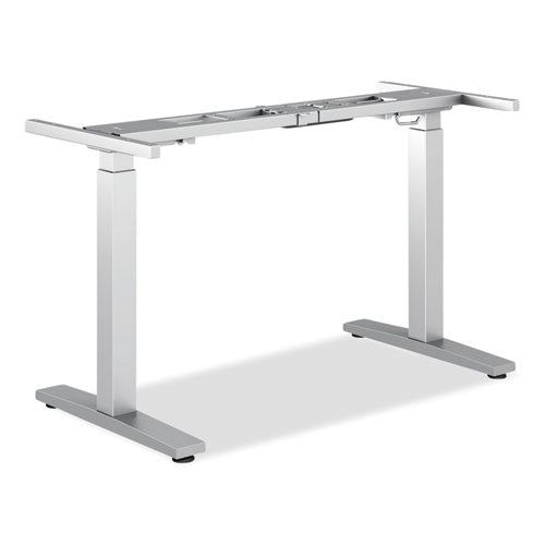 Coordinate Height-adjustable Base, 60 X 23.07 X 26.25 To 43.5", Silver