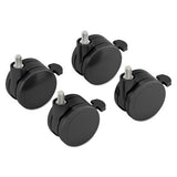 Height-adjustable Base Caster Add-on Kit, Black, 4-pack