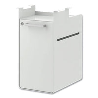 Fuse Undermount Storage Pedestal, 1 Open Shelf And 1 Cubby, Left/right Orientation, Designer White, 10" X 14.37" X 20"