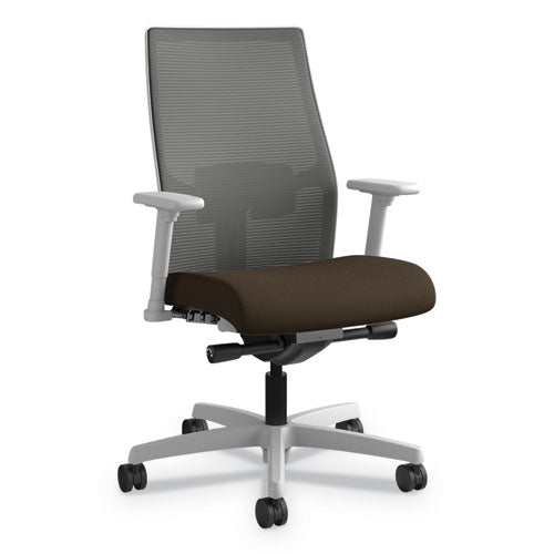 Ignition 2.0 4-way Stretch Low-back Mesh Task Chair, Supports 300 Lb, 17" To 21" Seat Height, Iron Ore Seat, Black Back-base