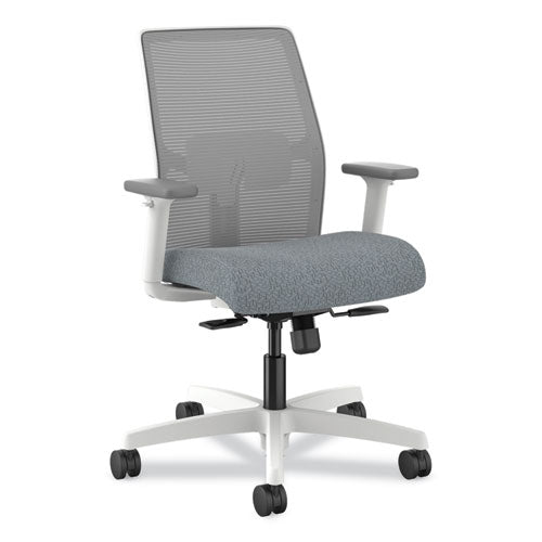 Ignition 2.0 Mid-back Mesh Task Chair, Posture Lock, Up To 300lb, Basalt Seat, Fog Back/white Base, Ships In 7-10 Bus Days