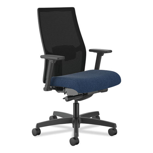 Ignition 2.0 4-way Stretch Mid-black Mesh Task Chair, Supports 300 Lb, 17" To 21" Seat Ht, Navy/black, Ships In 7-10 Bus Days
