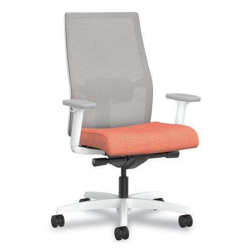 Ignition 2.0 4-way Stretch Mid-back Mesh Task Chair,white Lumbar Support, Passion Fruit/fog/white,ships In 7-10 Business Days