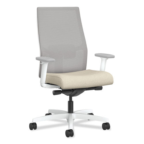 Ignition 2.0 4-way Stretch Mid-back Task Chair, White Adjustable Lumbar Support, Biscotti/fog/white, Ships In 7-10 Bus Days