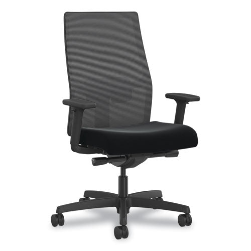 Ignition 2.0 4-way Stretch Mid-back Mesh Task Chair, Gray Adjustable Lumbar Support, Black, Ships In 7-10 Business Days