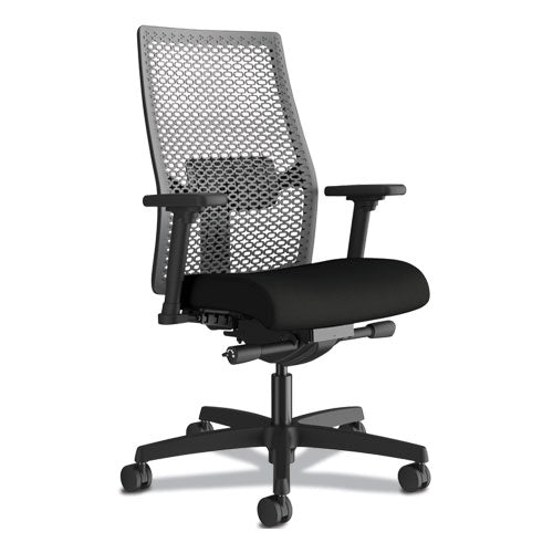 Ignition 2.0 Reactiv Mid-back Task Chair, Supports Up To 300 Lb, 17" To 22" Seat Height, Iron Ore Seat, Black Back-base