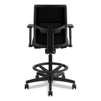 Ignition 2.0 Ilira-stretch Mesh Back Task Stool, Supports Up To 300 Lb, 23" To 32" Seat Height, Black