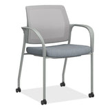 Ignition Series Mesh Back Mobile Stacking Chair, 25 X 21.75 X 33.5, Basalt/fog, Textured Silver Base, Ships In 7-10 Bus Days